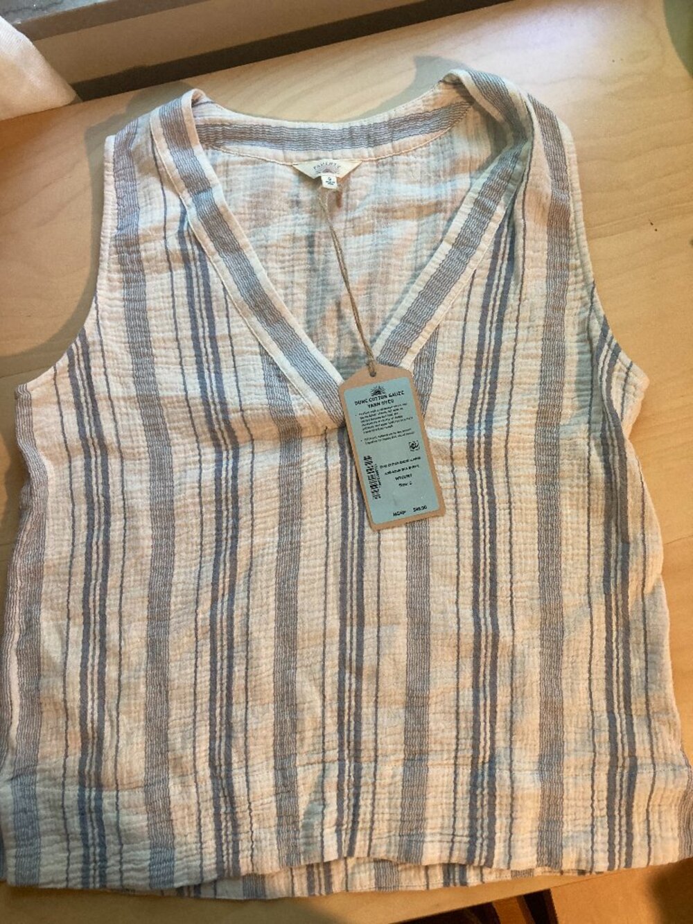 NWT Faherty Cotton Gauze Popover